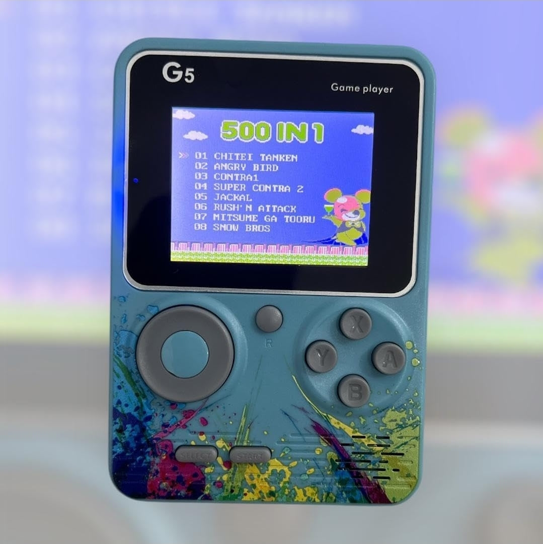 Retro Handheld Gaming Console for Kids & Adults – 500-In-1 Built-in Classic Video Games – Rechargeable Game Console for Boys 7-14 Years – TV Output – Portable Toy Gift
