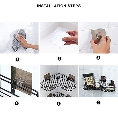 Kitchen Organiser Corner Shelf - Wall Mount Stainless Steel Storage Rack ( Pack of 2)