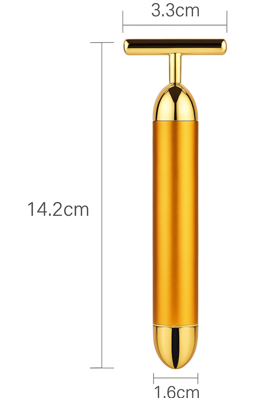 24K Gold Energy Beauty Bar Electric Facial Massage Roller