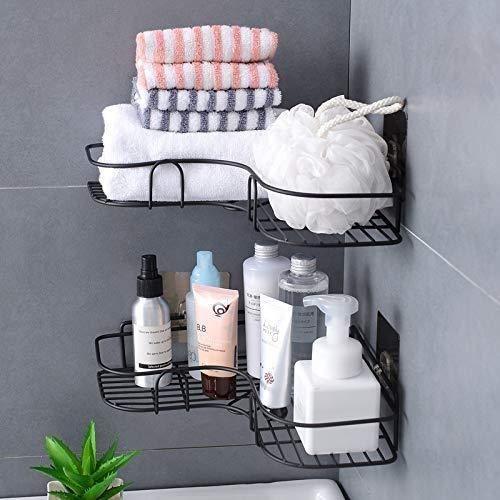 Kitchen Organiser Corner Shelf - Wall Mount Stainless Steel Storage Rack ( Pack of 2)