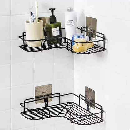 Kitchen Organiser Corner Shelf - Wall Mount Stainless Steel Storage Rack ( Pack of 2)