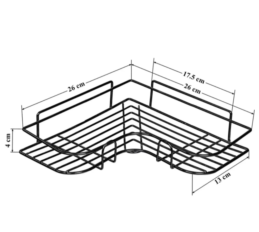 Heavy-Duty Stainless Steel Corner Shelf with Adhesive Mount – No Drilling(pack of 2)