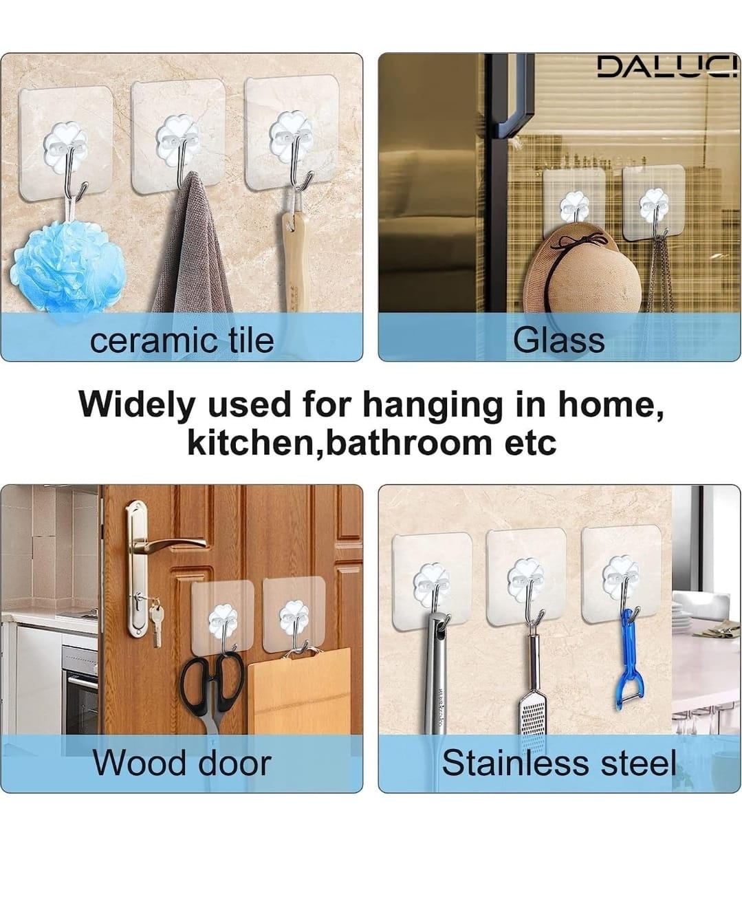 Self adhesive wall hook(Pack of 20)